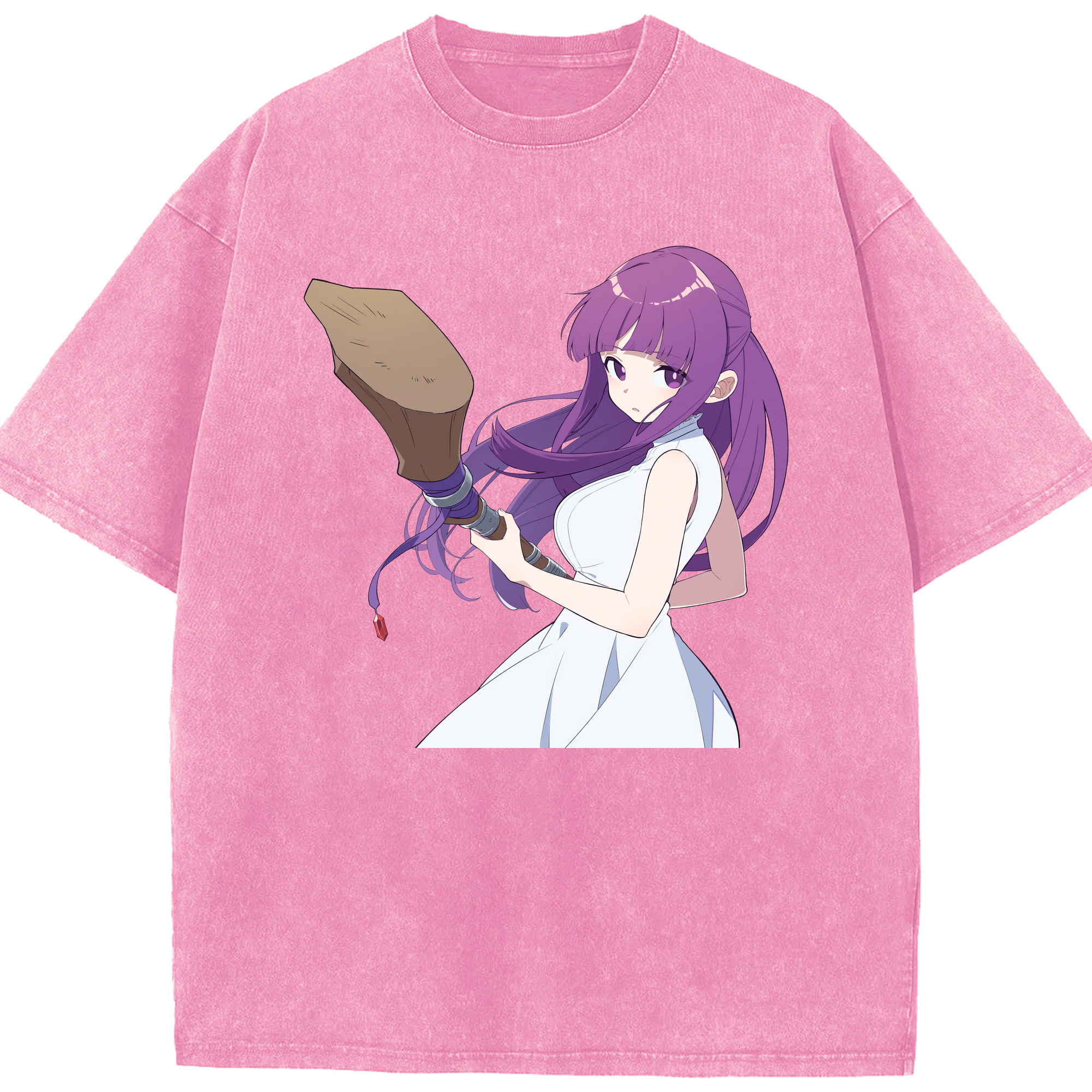 （画像用） 葬送のフリーレン Frieren 綿100% ヴィンテージ風 半袖Tシャツ（フロントプリント）